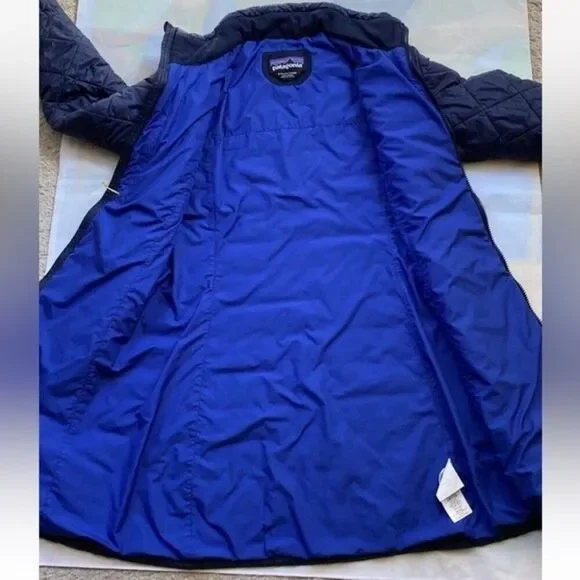 Patagonia Women lined Nano puffer Parka coat quilted Jacket sz Small Navy